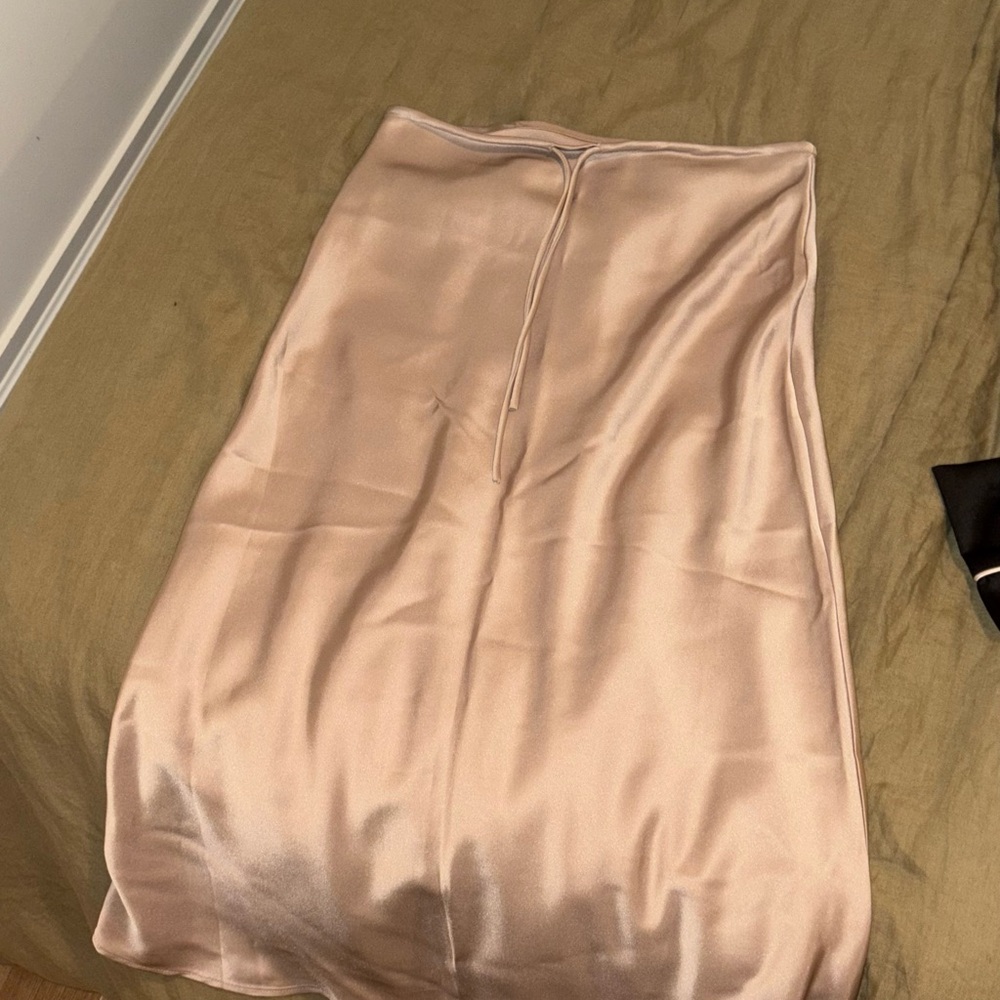SATIN SILK DRAWSTRING A-LIKE SKIRT